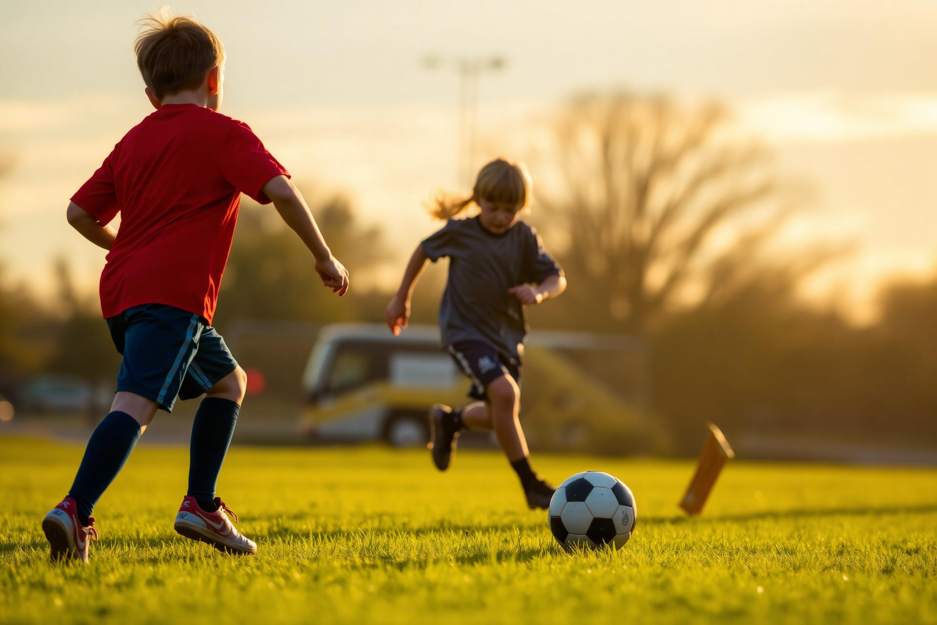Crianças jogando futebol